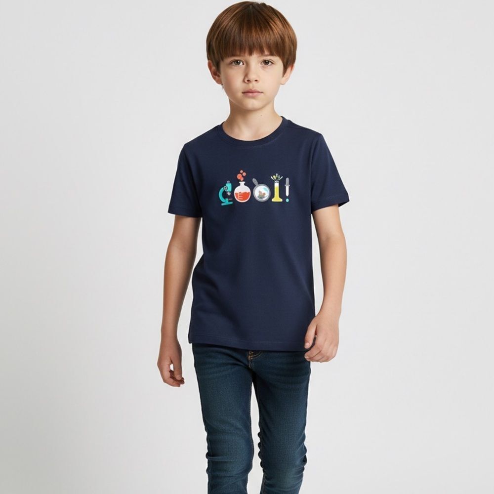 EUC Toddler Gray Tee “COOL” made with science items - Size 3T